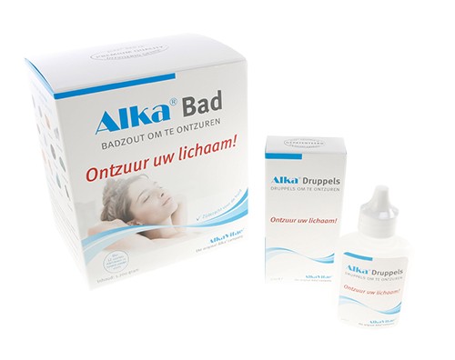 Alka pakket voor ontzuren van het lichaam badzout druppels bestellen Alka pakket voor ontzuren van het lichaam bestellen